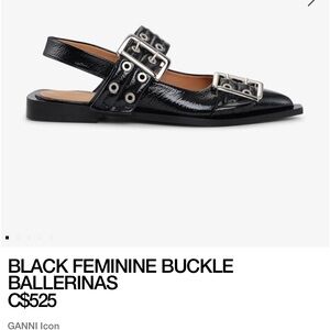 GANNI buckle ballerina flats size 39
